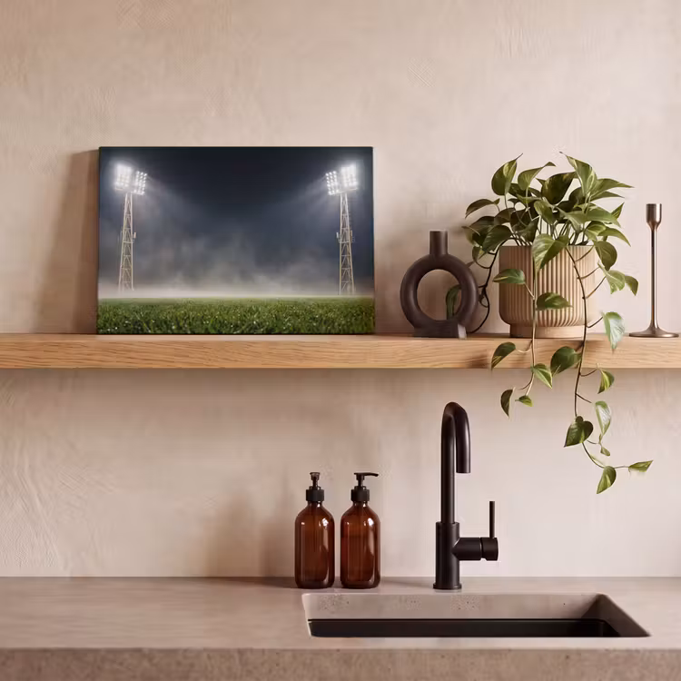 Canvas schilderij - Stadion - Lichtmast - Sport - Nacht — 3
