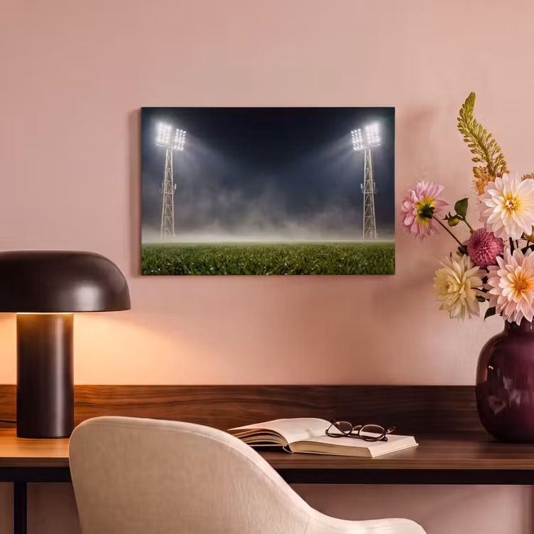 Canvas schilderij - Stadion - Lichtmast - Sport - Nacht — 4