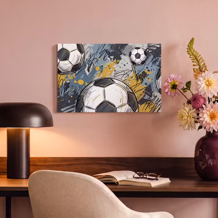 Canvas schilderij - Voetbal - Abstract - Sport - Kleurrijk — 4