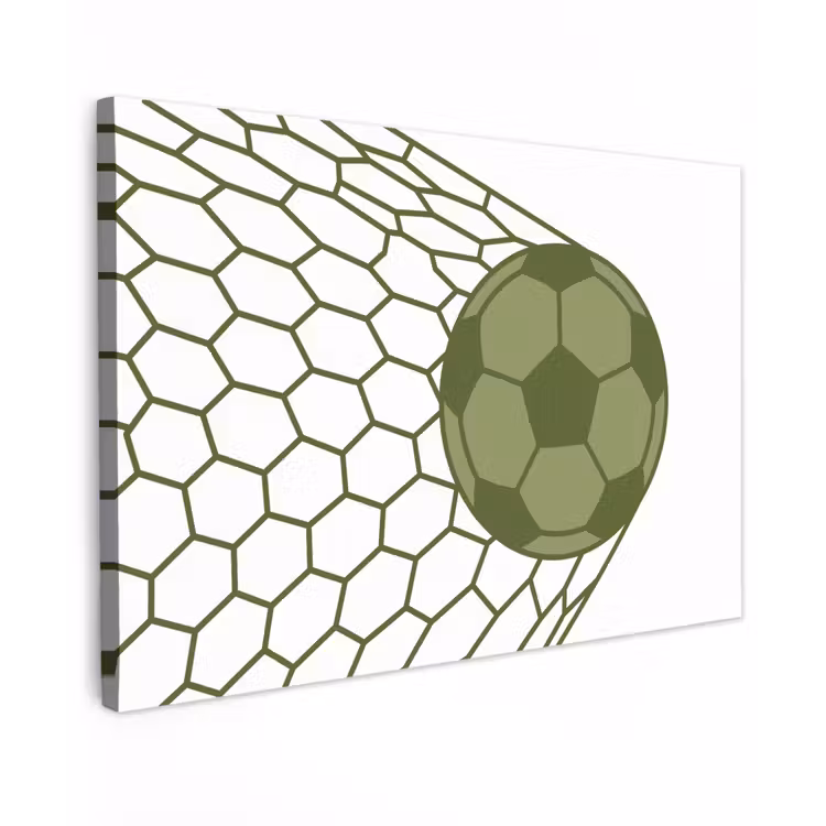Canvas schilderij - Voetbal - Goal - Sport - Groen — 1