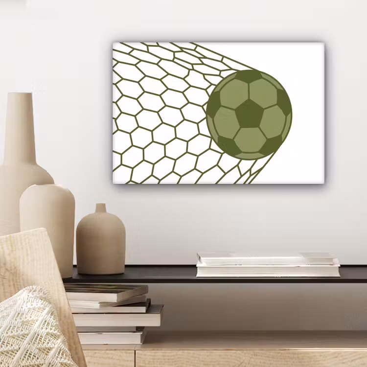 Canvas schilderij - Voetbal - Goal - Sport - Groen — 5