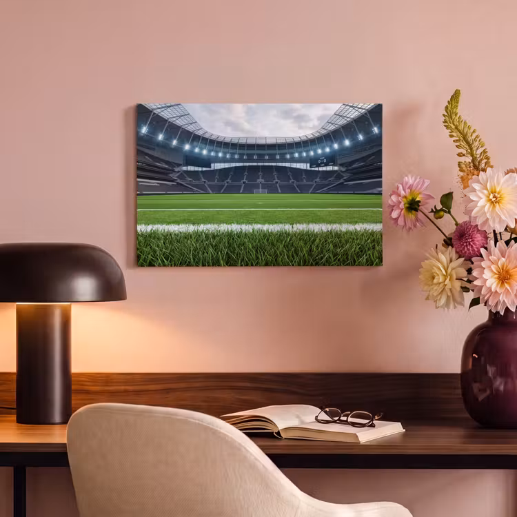 Canvas schilderij - Voetbal - Stadion - Sport - Groen — 4
