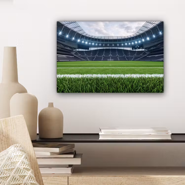 Canvas schilderij - Voetbal - Stadion - Sport - Groen — 5