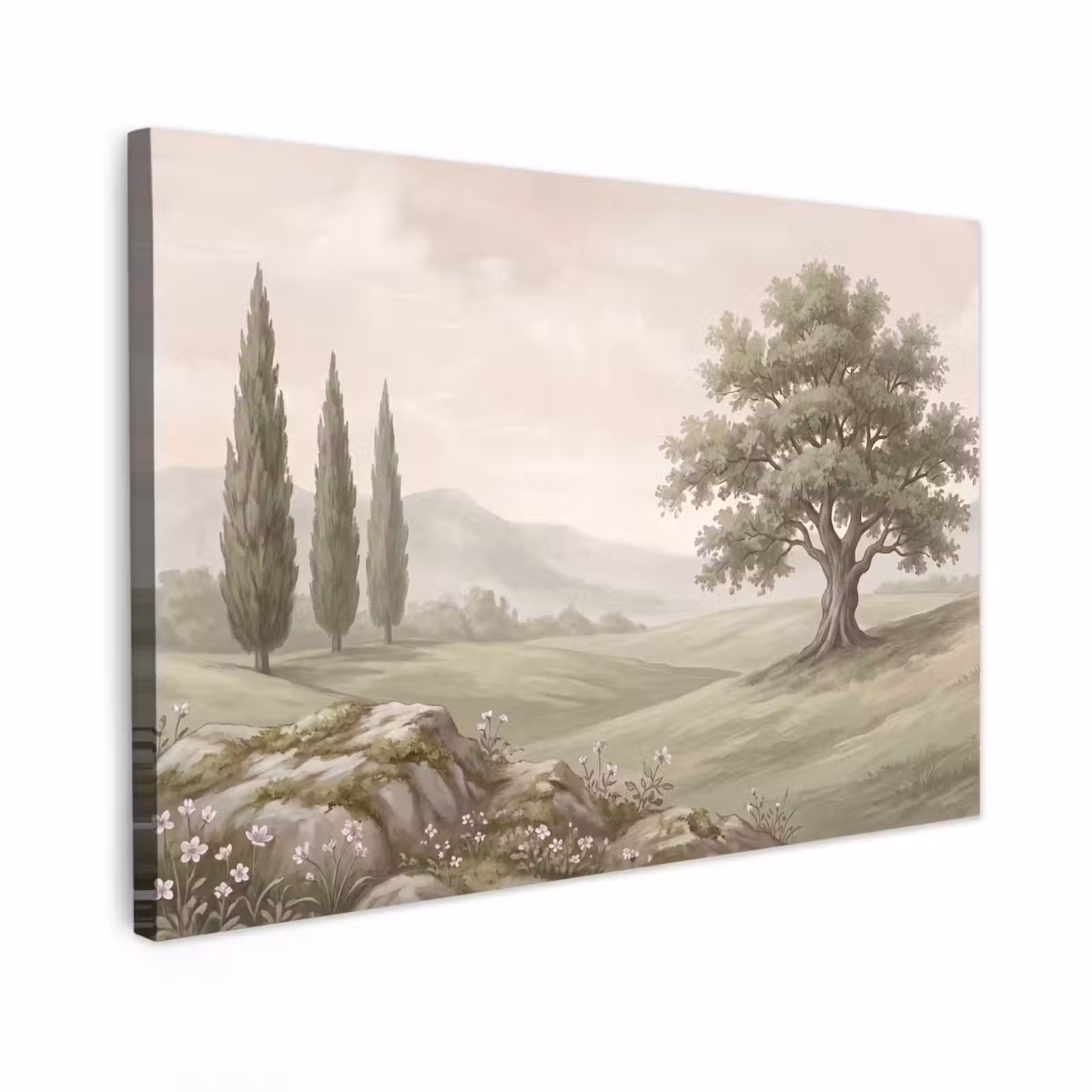 Canvas schilderij - Heuvellandschap - Bomen - Natuur - Groen — 1