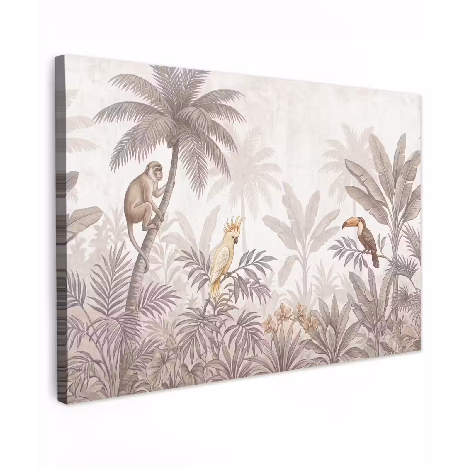 Canvas schilderij - Jungle - Dieren - Palmbomen — 1