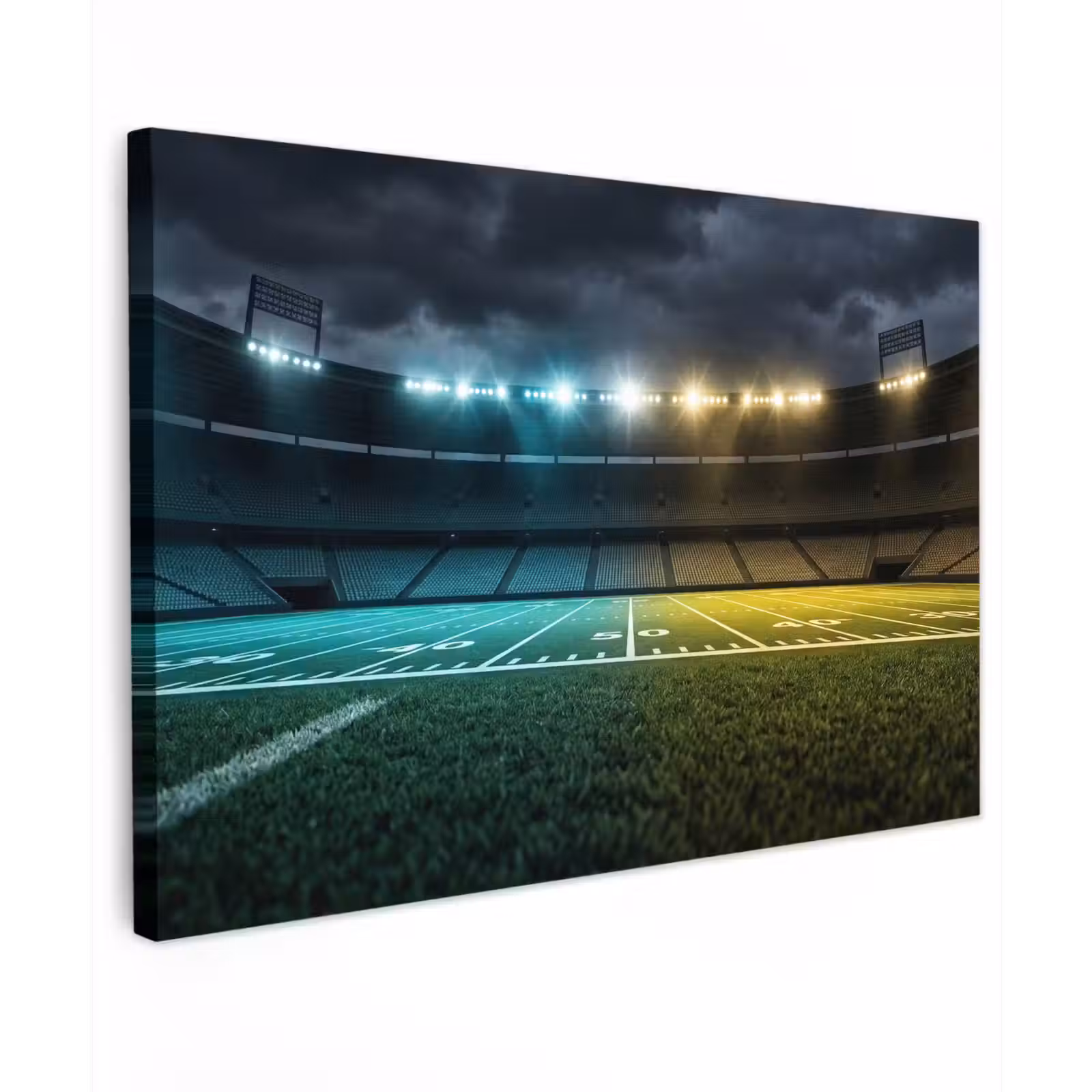 Canvas schilderij - Voetbal - Stadion - Nacht - Modern — 1