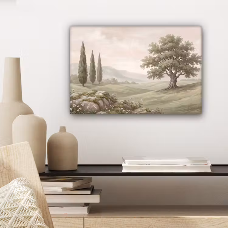 Canvas schilderij - Heuvellandschap - Bomen - Natuur - Groen — 5