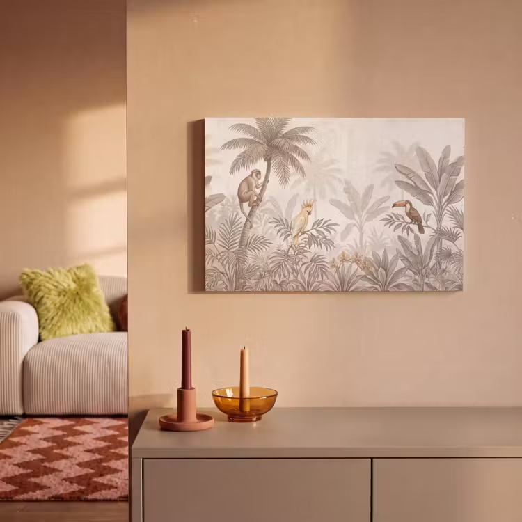 Canvas schilderij - Jungle - Dieren - Palmbomen — 2