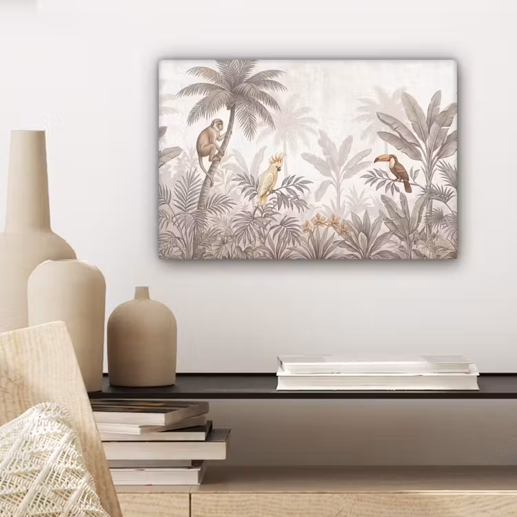 Canvas schilderij - Jungle - Dieren - Palmbomen — 5