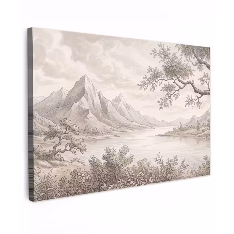 Canvas schilderij - Landschap - Bergen - Meer - Natuur — 1