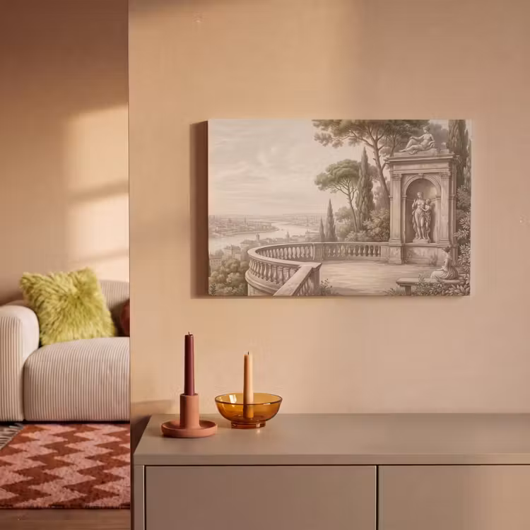 Canvas schilderij - Terras - Stad - Uitzicht - Rivier — 2
