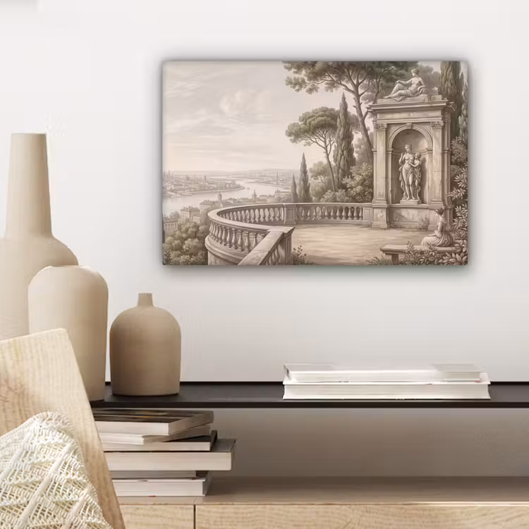 Canvas schilderij - Terras - Stad - Uitzicht - Rivier — 5