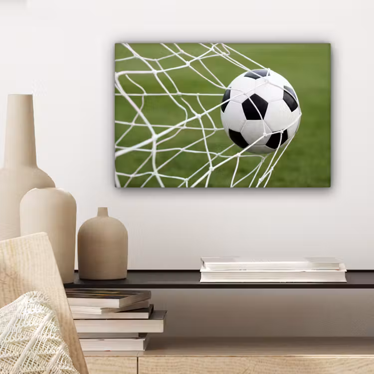 Canvas schilderij - Voetbal - Goal - Net - Sport — 5