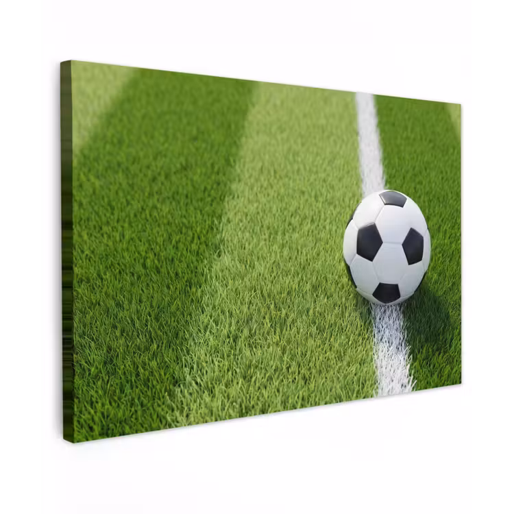 Canvas schilderij - Voetbal - Grasveld - Sport - Groen — 1