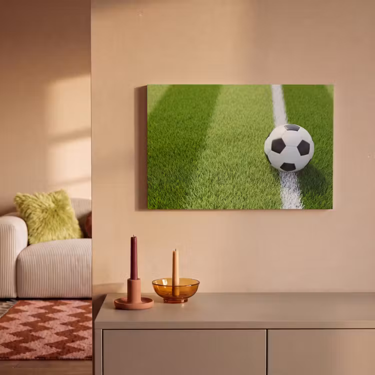Canvas schilderij - Voetbal - Grasveld - Sport - Groen — 2