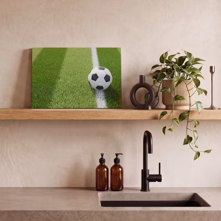 Canvas schilderij - Voetbal - Grasveld - Sport - Groen — 3