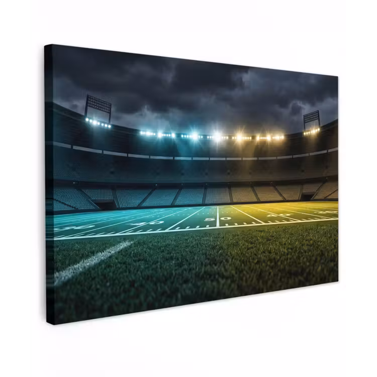 Canvas schilderij - Voetbal - Stadion - Nacht - Modern — 1