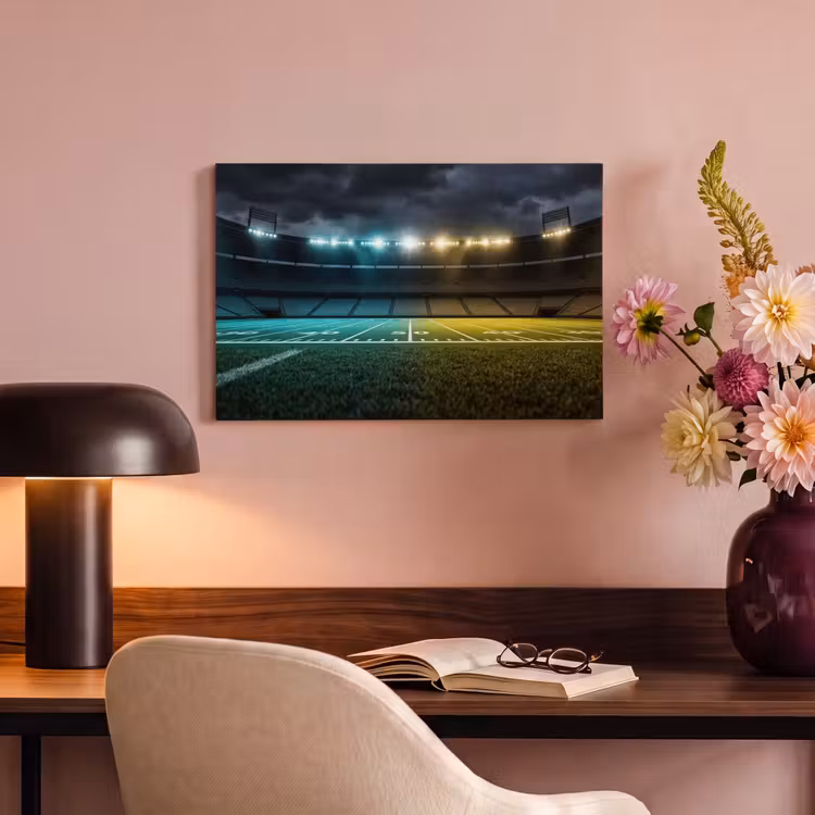 Canvas schilderij - Voetbal - Stadion - Nacht - Modern — 4