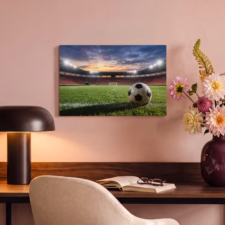 Canvas schilderij - Voetbal - Stadion - Sport - Groen — 4