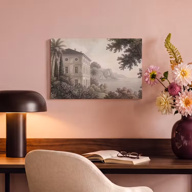 Canvas schilderij - Zee - Villa - Beige — 4