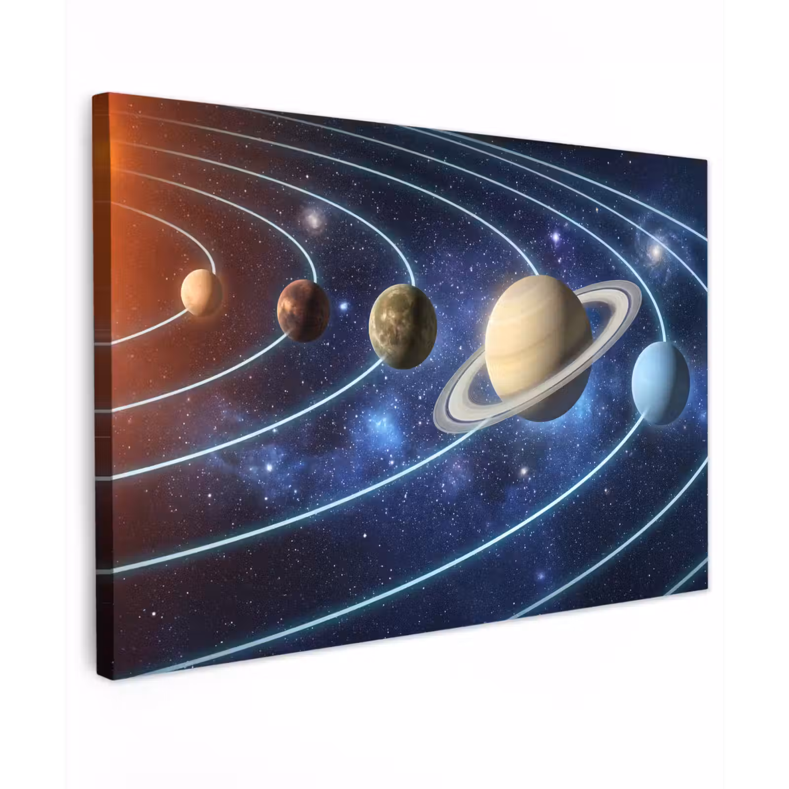 Canvas schilderij - Ruimte - Zonnestelsel - Blauw — 1