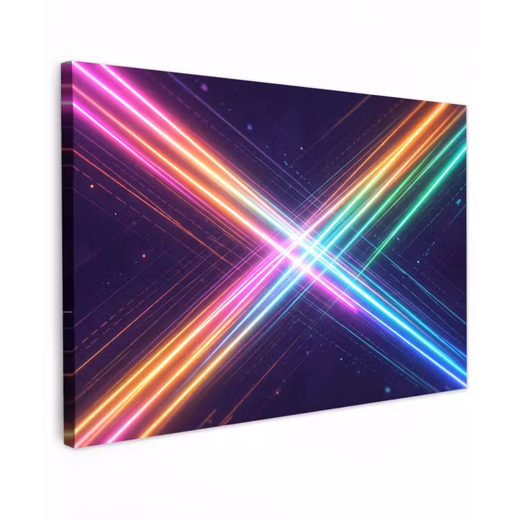 Canvas schilderij - Kruisen - Lasterstralen - Neon — 1