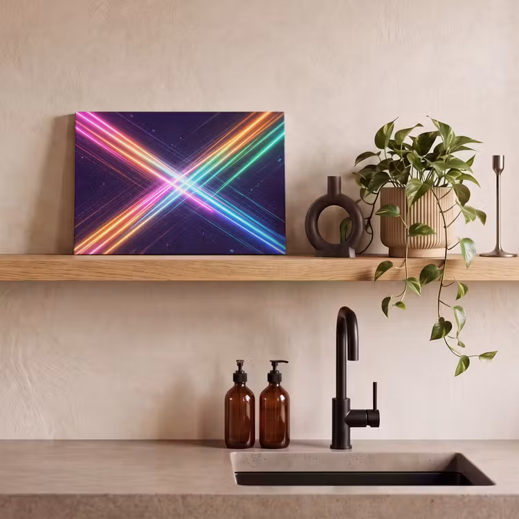 Canvas schilderij - Kruisen - Lasterstralen - Neon — 3