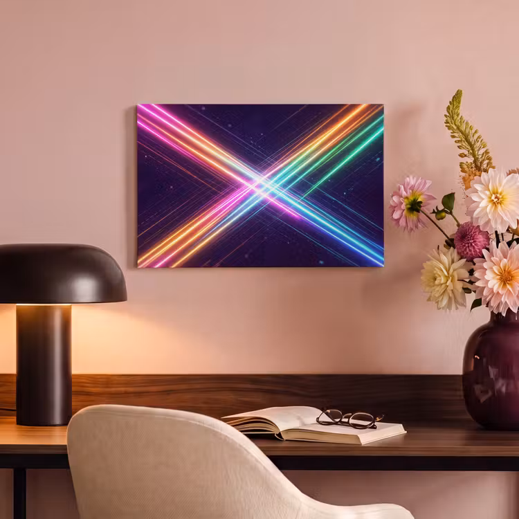 Canvas schilderij - Kruisen - Lasterstralen - Neon — 4