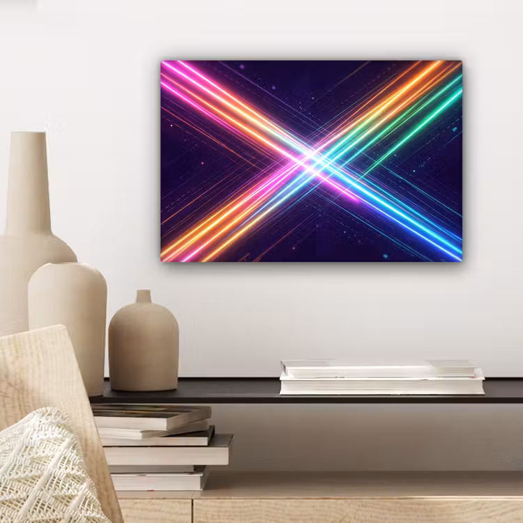 Canvas schilderij - Kruisen - Lasterstralen - Neon — 5