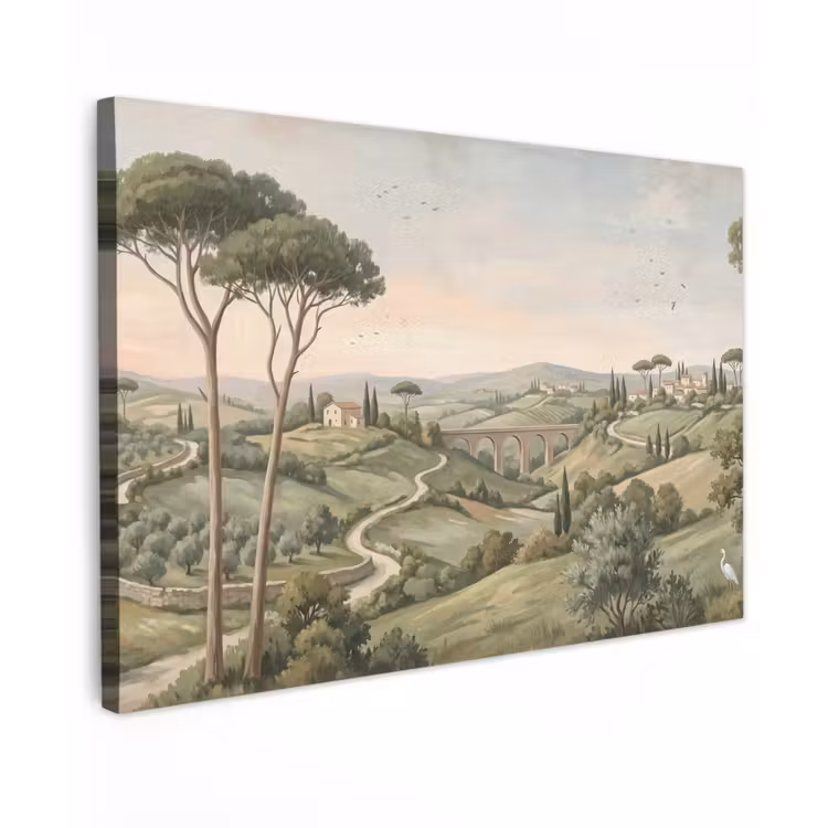 Canvas schilderij - Landschap - Heuvels - Zandpad - Groen — 1