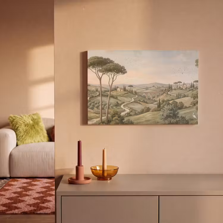 Canvas schilderij - Landschap - Heuvels - Zandpad - Groen — 2