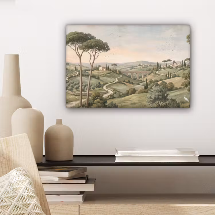 Canvas schilderij - Landschap - Heuvels - Zandpad - Groen — 5