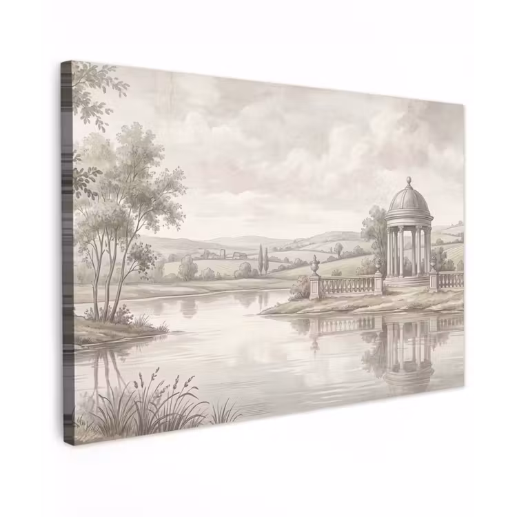 Canvas schilderij - Landschap - Water - Natuur - Sepia — 1