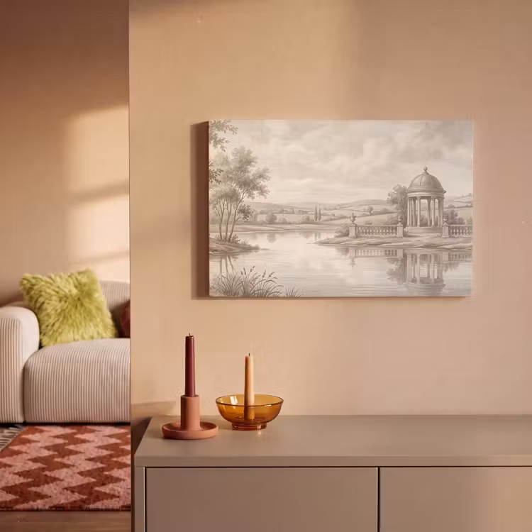 Canvas schilderij - Landschap - Water - Natuur - Sepia — 2