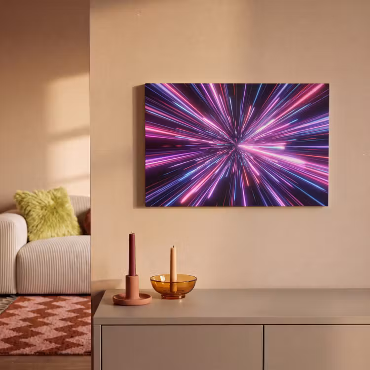 Canvas schilderij - Lichtsnelheid - Ruimte - Roze - Paars — 2