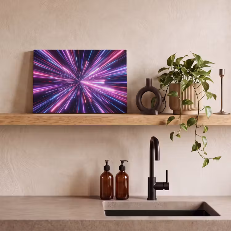 Canvas schilderij - Lichtsnelheid - Ruimte - Roze - Paars — 3