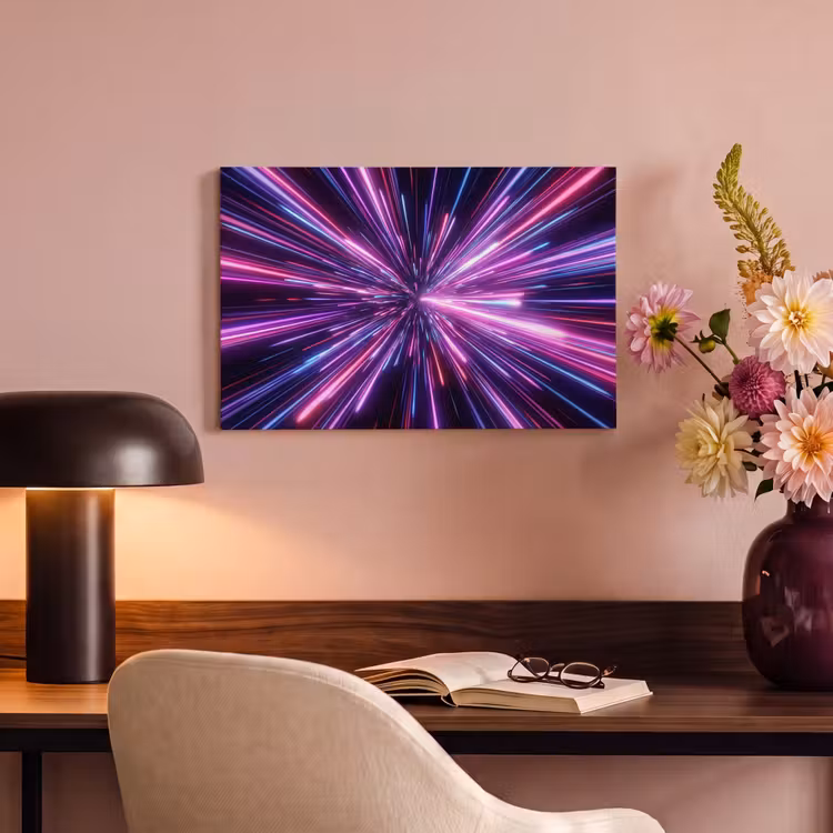 Canvas schilderij - Lichtsnelheid - Ruimte - Roze - Paars — 4