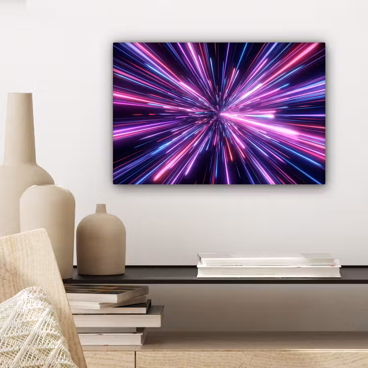 Canvas schilderij - Lichtsnelheid - Ruimte - Roze - Paars — 5
