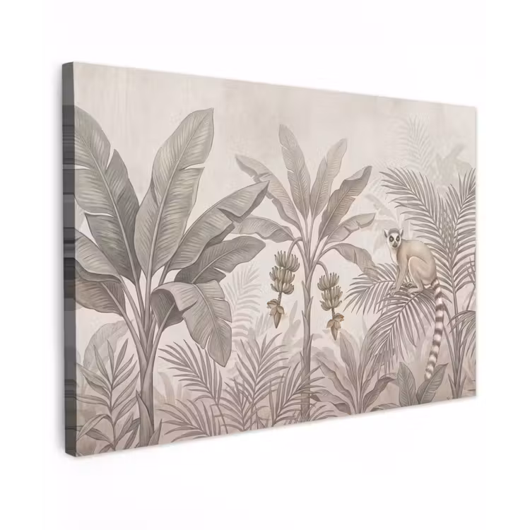 Canvas schilderij - Natuur - Jungle - Ringstaartmaki - Bruin — 1