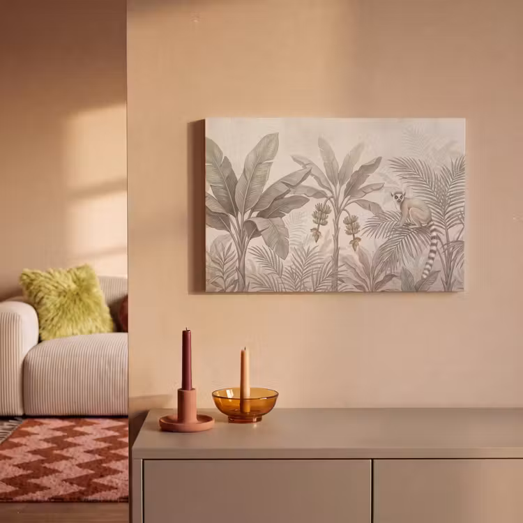 Canvas schilderij - Natuur - Jungle - Ringstaartmaki - Bruin — 2