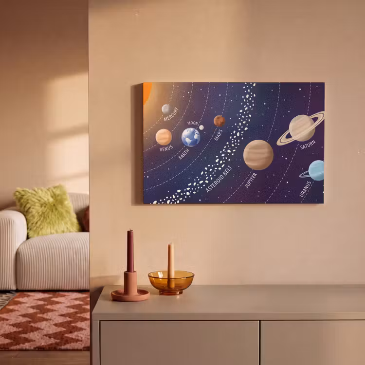 Canvas schilderij - Planetenstelsel - Ruimte - Illustratie — 2