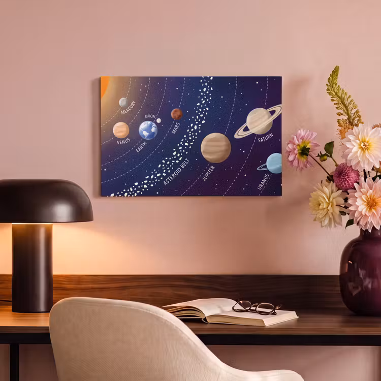 Canvas schilderij - Planetenstelsel - Ruimte - Illustratie — 4