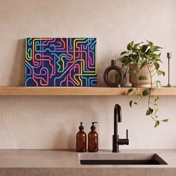 Canvas schilderij - Retro - Abstract - Neon — 3