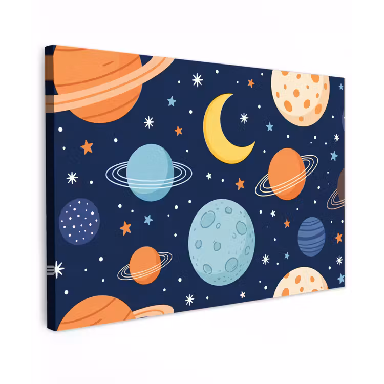 Canvas schilderij - Ruimte - Planeten - Kleurrijk — 1
