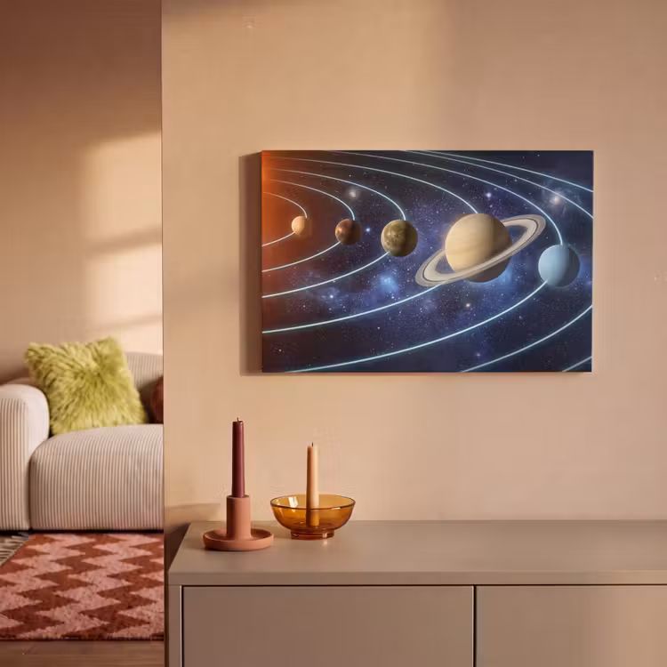 Canvas schilderij - Ruimte - Zonnestelsel - Blauw — 2