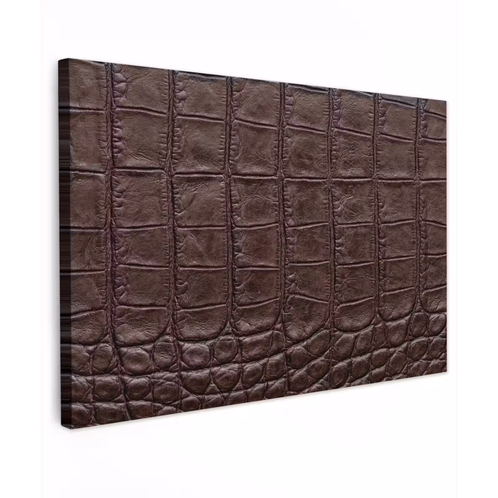 Canvas schilderij - Krokodil - Leer - Bruin — 1
