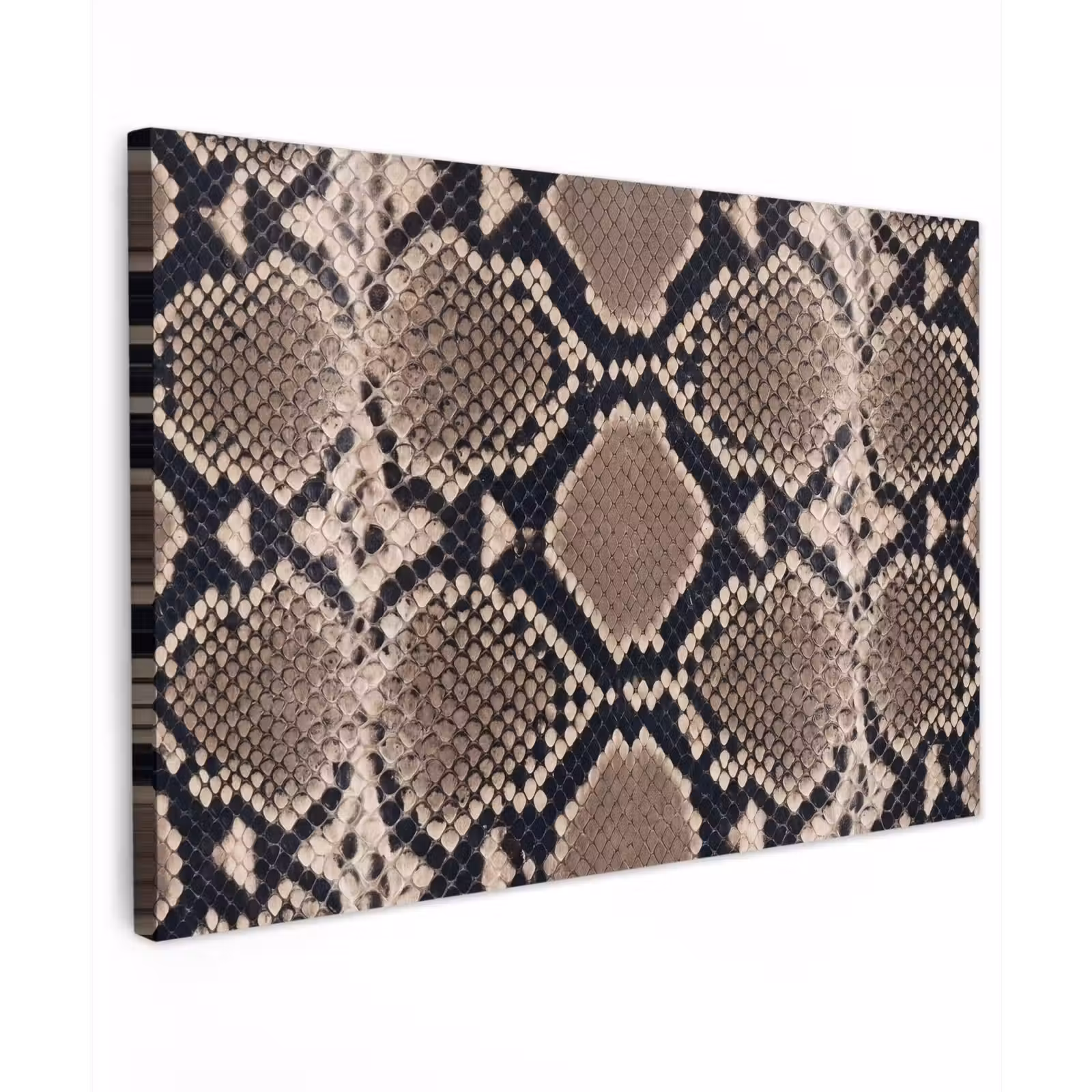 Canvas schilderij - Slangenprint - Python - Bruin — 1