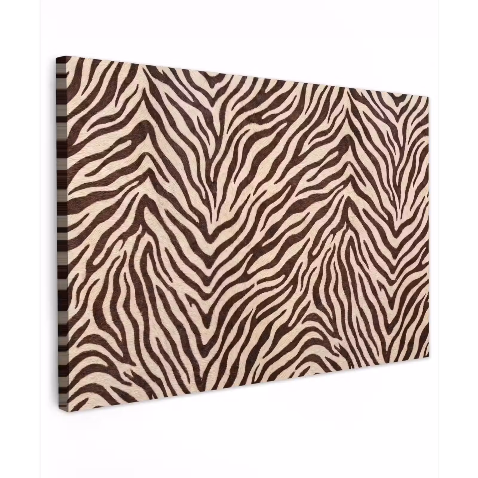 Canvas schilderij - Zebra - Strepen - Bruin — 1