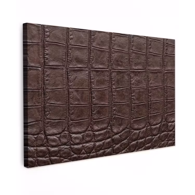 Canvas schilderij - Krokodil - Leer - Bruin — 1