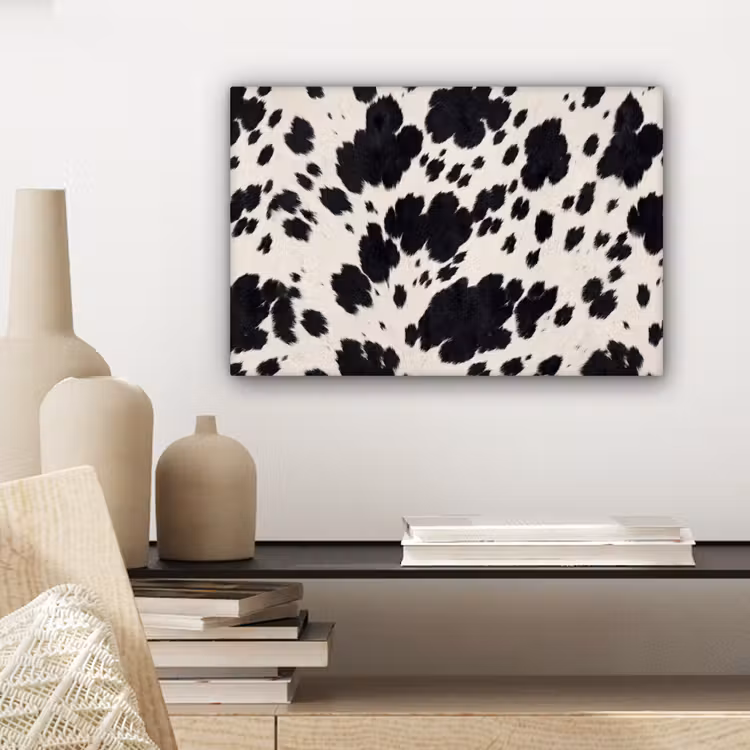 Canvas schilderij - Patroon - Vacht - Zwart - Wit — 5